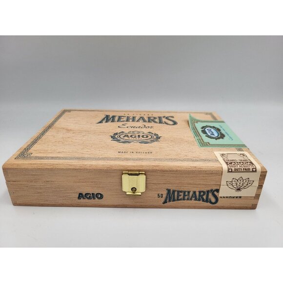 Mehari's Agio Cigars Empty Wood Cigar Box Made in Holland - Picture 3 of 8